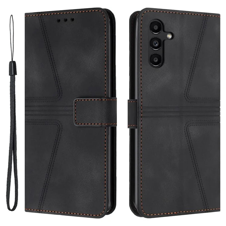 For Samsung Galaxy A54 5G Magnetic Phone Case Triangle Imprinted Solid Color Cover