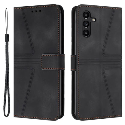 For Samsung Galaxy A54 5G Magnetic Phone Case Triangle Imprinted Solid Color Cover
