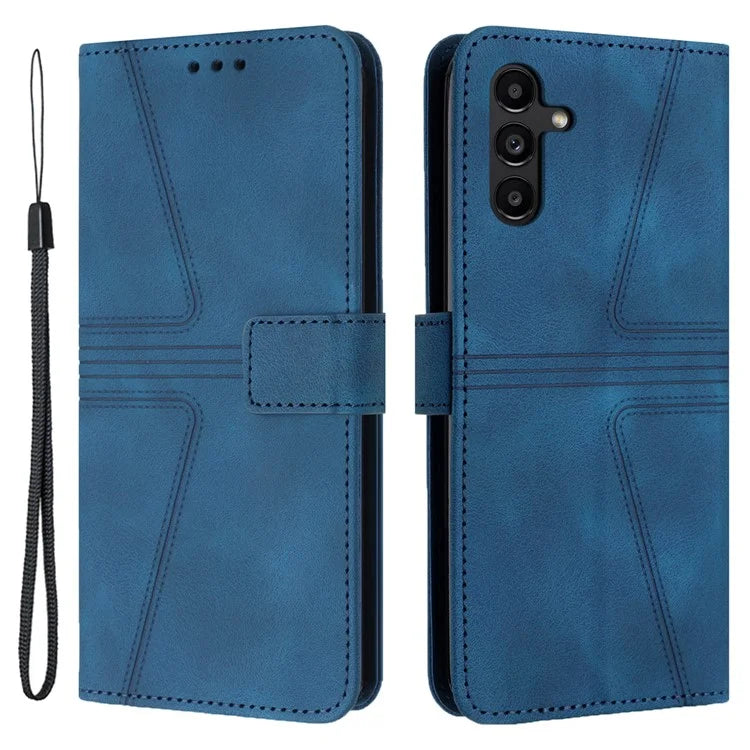 For Samsung Galaxy A54 5G Magnetic Phone Case Triangle Imprinted Solid Color Cover