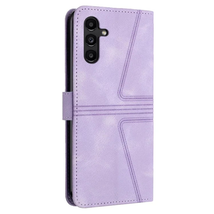 For Samsung Galaxy A54 5G Magnetic Phone Case Triangle Imprinted Solid Color Cover