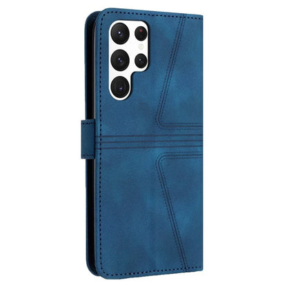 For Samsung Galaxy S23 Ultra Case Triangle Imprinted Wallet Phone Leather Protective Cover