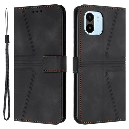 For Xiaomi Redmi A1 4G / A2 4G Case Triangle Imprinted Wallet Card Slots Phone Leather Cover