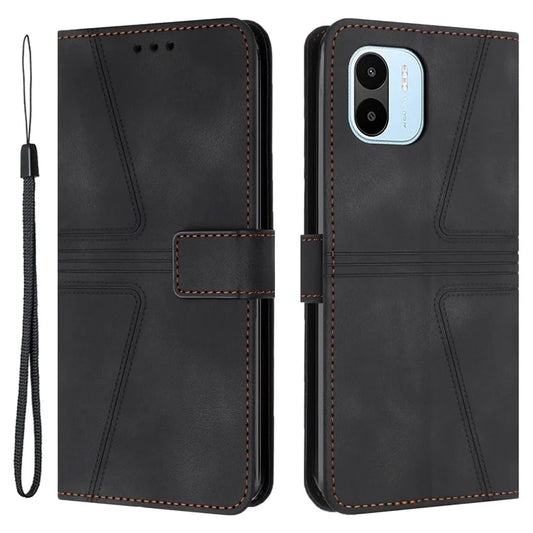 For Xiaomi Redmi A1 4G / A2 4G Case Triangle Imprinted Wallet Card Slots Phone Leather Cover