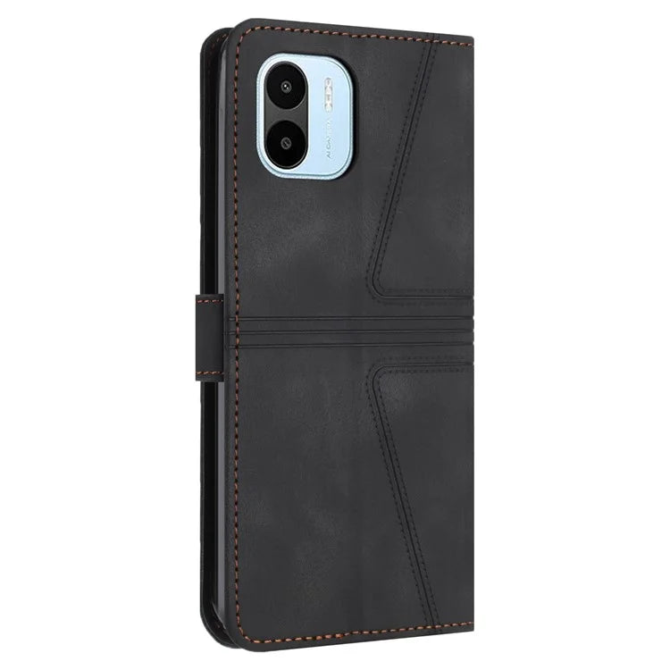 For Xiaomi Redmi A1 4G / A2 4G Case Triangle Imprinted Wallet Card Slots Phone Leather Cover