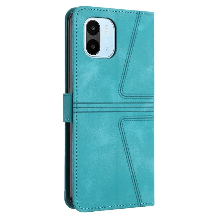 For Xiaomi Redmi A1 4G / A2 4G Case Triangle Imprinted Wallet Card Slots Phone Leather Cover