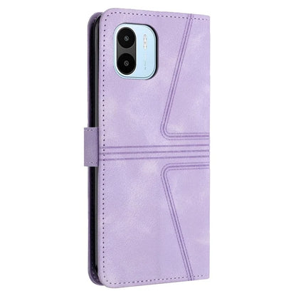 For Xiaomi Redmi A1 4G / A2 4G Case Triangle Imprinted Wallet Card Slots Phone Leather Cover