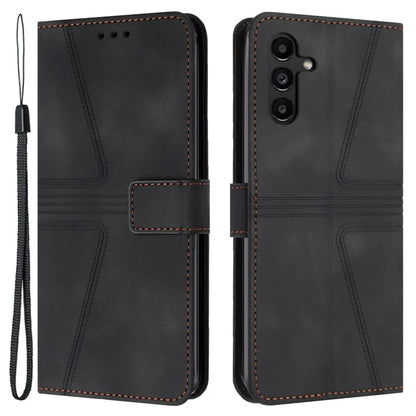 For Samsung Galaxy A34 5G Wallet Case Triangle Imprinted Leather Flip Phone Cover