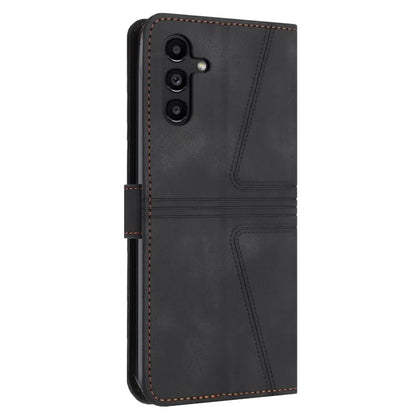 For Samsung Galaxy A34 5G Wallet Case Triangle Imprinted Leather Flip Phone Cover