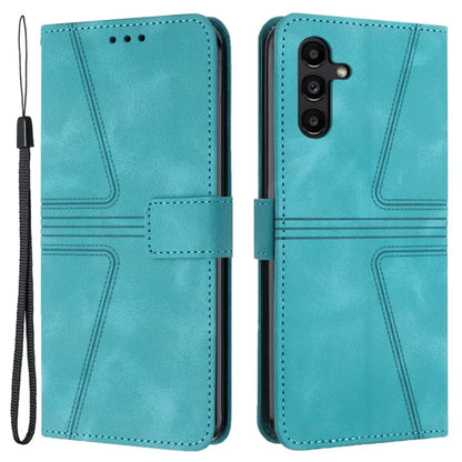 For Samsung Galaxy A34 5G Wallet Case Triangle Imprinted Leather Flip Phone Cover