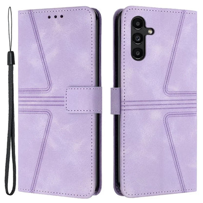 For Samsung Galaxy A34 5G Wallet Case Triangle Imprinted Leather Flip Phone Cover