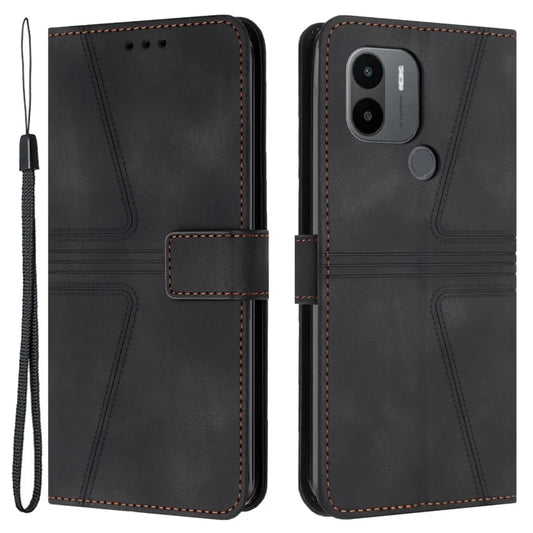 For Xiaomi Redmi A1+ 4G Case PU Leather Wallet Stand Cover Triangle Imprinted