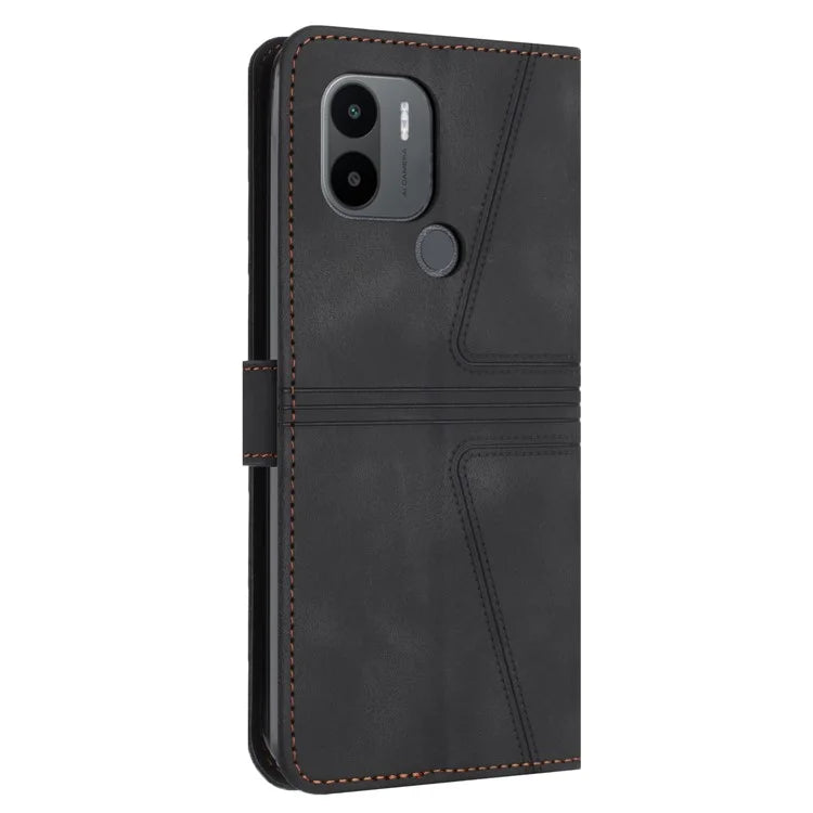 For Xiaomi Redmi A1+ 4G Case PU Leather Wallet Stand Cover Triangle Imprinted