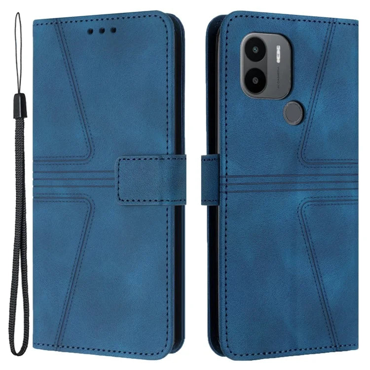 For Xiaomi Redmi A1+ 4G Case PU Leather Wallet Stand Cover Triangle Imprinted