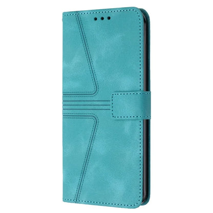 For Samsung Galaxy S23+ Leather Case Triangle Imprinted Solid Color Phone Cover