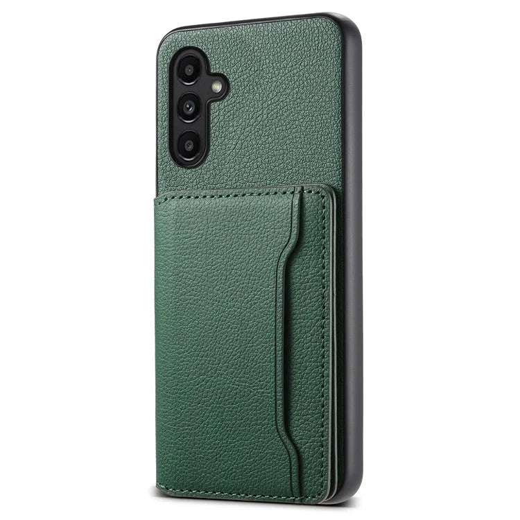For Samsung Galaxy A14 5G / 4G Case Card Slots Leather Coated Hybrid PC+TPU Cover