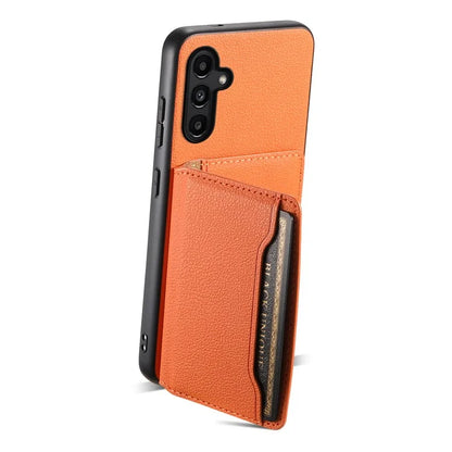 For Samsung Galaxy A14 5G / 4G Case Card Slots Leather Coated Hybrid PC+TPU Cover