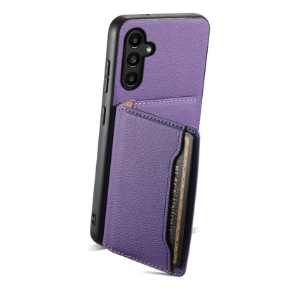 For Samsung Galaxy A14 5G / 4G Case Card Slots Leather Coated Hybrid PC+TPU Cover