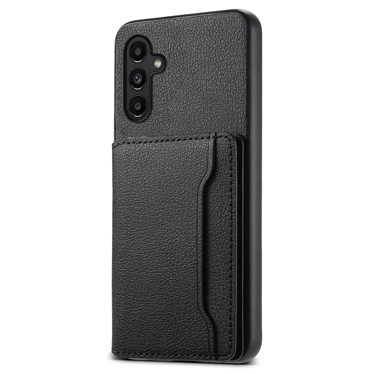 For Samsung Galaxy A14 5G / 4G Case Card Slots Leather Coated Hybrid PC+TPU Cover