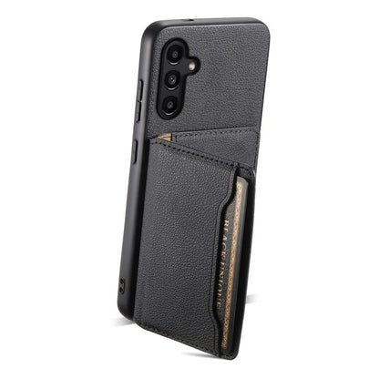 For Samsung Galaxy A14 5G / 4G Case Card Slots Leather Coated Hybrid PC+TPU Cover