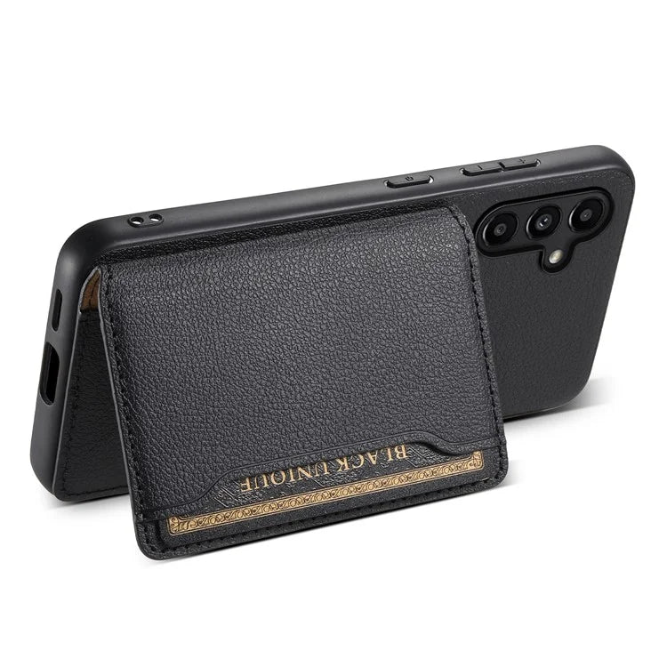 For Samsung Galaxy A14 5G / 4G Case Card Slots Leather Coated Hybrid PC+TPU Cover