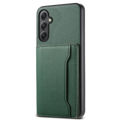 For Samsung Galaxy A35 5G Phone Case Kickstand Card Slots Leather+PC+TPU Hybrid Cover