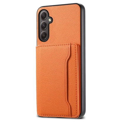 For Samsung Galaxy A35 5G Phone Case Kickstand Card Slots Leather+PC+TPU Hybrid Cover