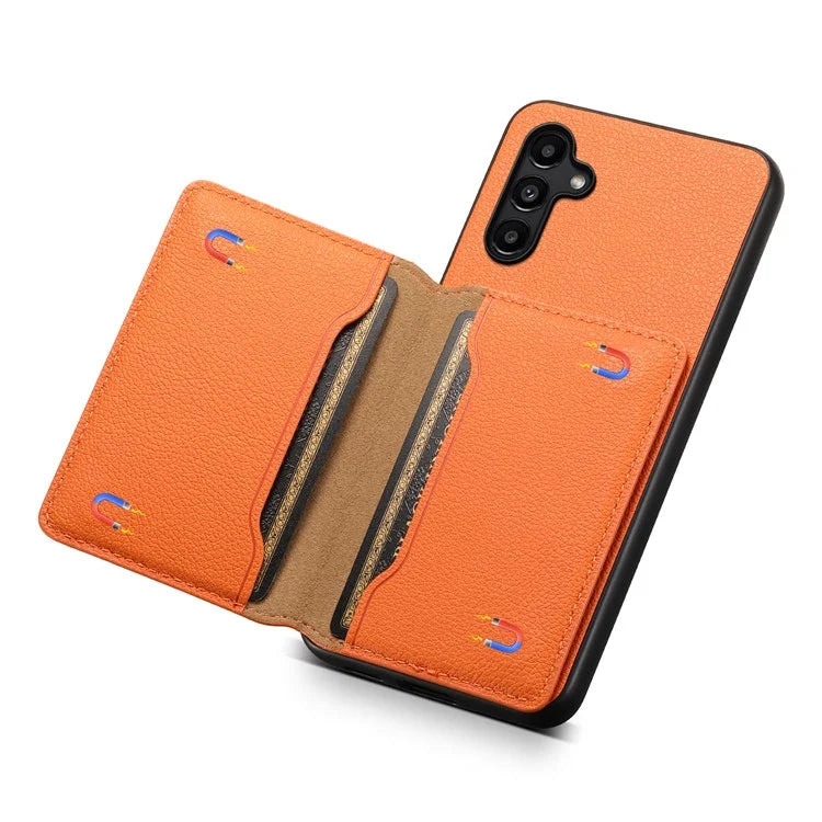 For Samsung Galaxy A15 5G Slim-Fit Case Card Slots Kickstand TPU+PC+PU Phone Cover