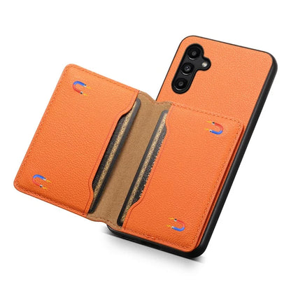 For Samsung Galaxy A15 5G Slim-Fit Case Card Slots Kickstand TPU+PC+PU Phone Cover