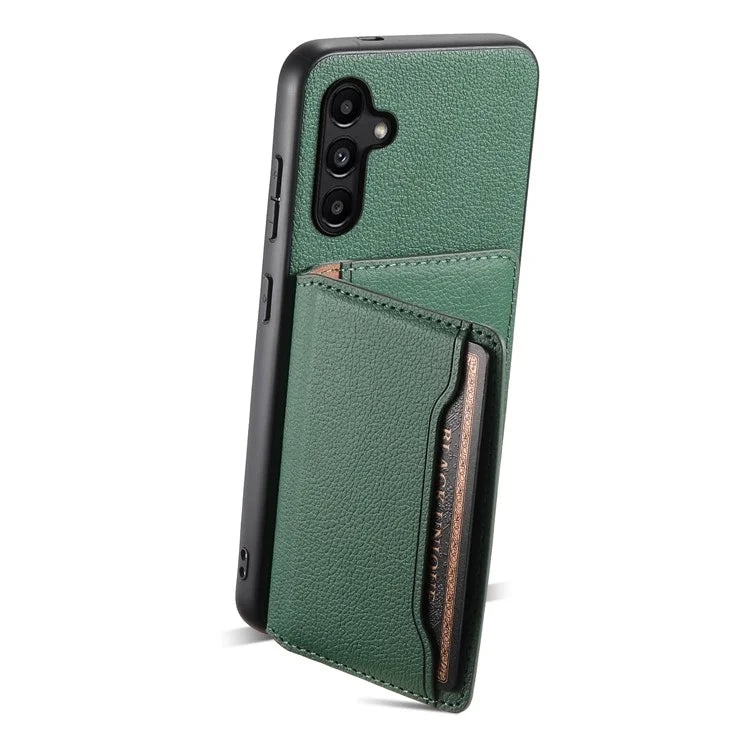 For Samsung Galaxy A15 5G Slim-Fit Case Card Slots Kickstand TPU+PC+PU Phone Cover