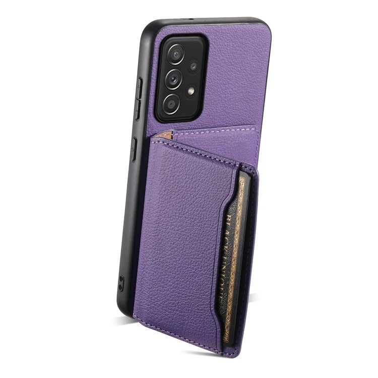 For Samsung Galaxy A52 4G / A52s 5G / A52 5G Case Leather+PC+TPU Kickstand Phone Shell