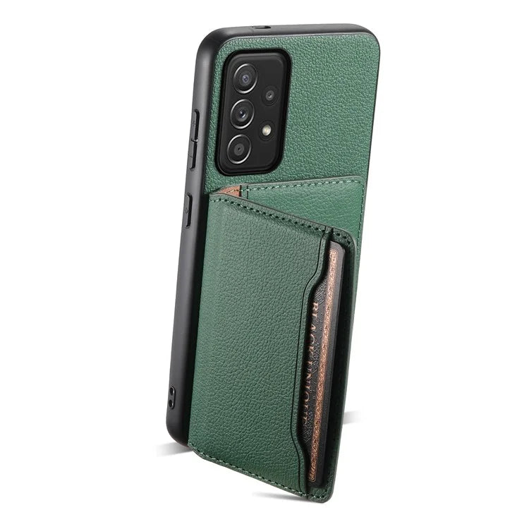 For Samsung Galaxy A52 4G / A52s 5G / A52 5G Case Leather+PC+TPU Kickstand Phone Shell