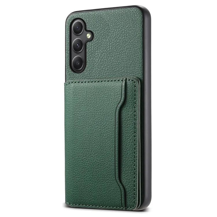 For Samsung Galaxy S23 FE Case Calf Texture Leather Coating Phone Cover with Card Slots