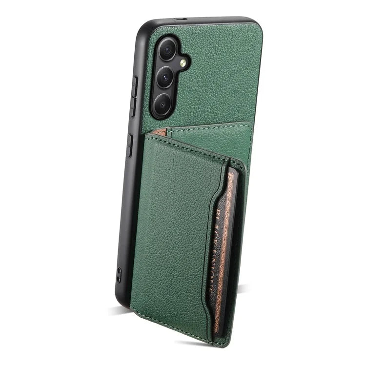 For Samsung Galaxy S23 FE Case Calf Texture Leather Coating Phone Cover with Card Slots