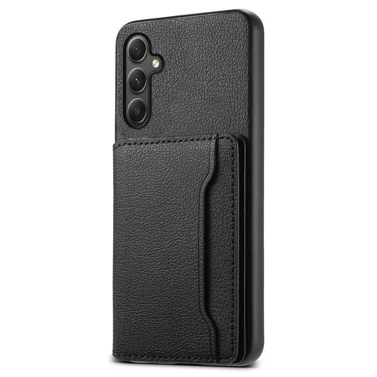 For Samsung Galaxy S23 FE Case Calf Texture Leather Coating Phone Cover with Card Slots
