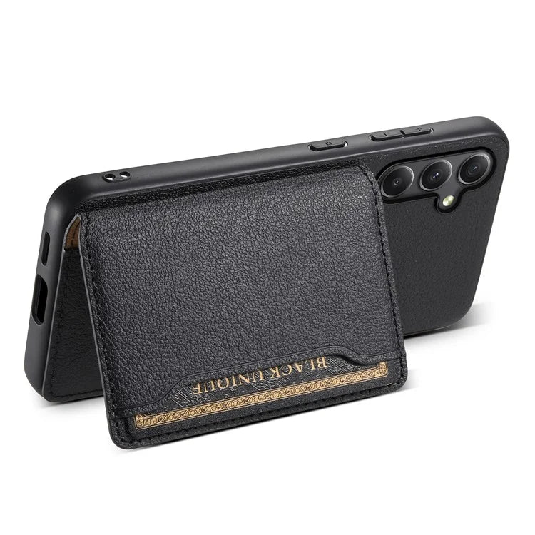 For Samsung Galaxy S23 FE Case Calf Texture Leather Coating Phone Cover with Card Slots
