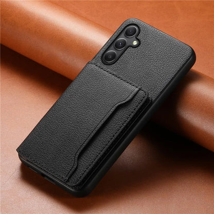 For Samsung Galaxy S23 FE Case Calf Texture Leather Coating Phone Cover with Card Slots