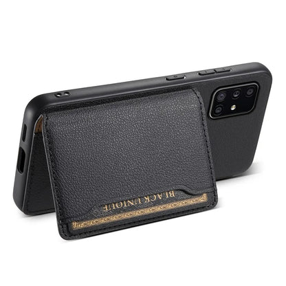 For Samsung Galaxy A51 4G SM-A515 Case Card Holder Leather+PC+TPU Phone Kickstand Cover