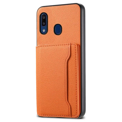 For Samsung Galaxy A20 / A30 Kickstand Case TPU+PC+PU Phone Cover with Card Slots