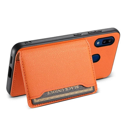 For Samsung Galaxy A20 / A30 Kickstand Case TPU+PC+PU Phone Cover with Card Slots