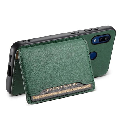 For Samsung Galaxy A20 / A30 Kickstand Case TPU+PC+PU Phone Cover with Card Slots