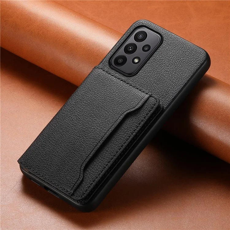 For Samsung Galaxy A23 4G / A23 5G (Global Version) Case Calf Texture Kickstand Smart Phone Cover