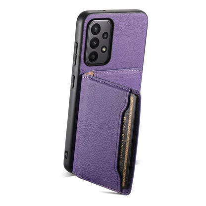 For Samsung Galaxy A23 4G / A23 5G (Global Version) Case Calf Texture Kickstand Smart Phone Cover