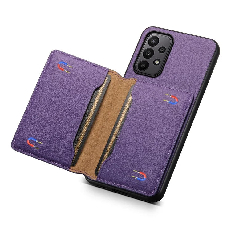 For Samsung Galaxy A23 4G / A23 5G (Global Version) Case Calf Texture Kickstand Smart Phone Cover