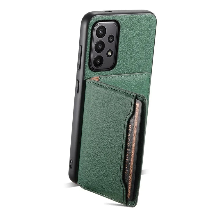 For Samsung Galaxy A23 4G / A23 5G (Global Version) Case Calf Texture Kickstand Smart Phone Cover