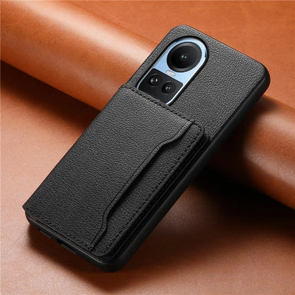 For Oppo Reno10 5G (Global) Case Phone Protective Cover Calf Texture Card Slots Shell