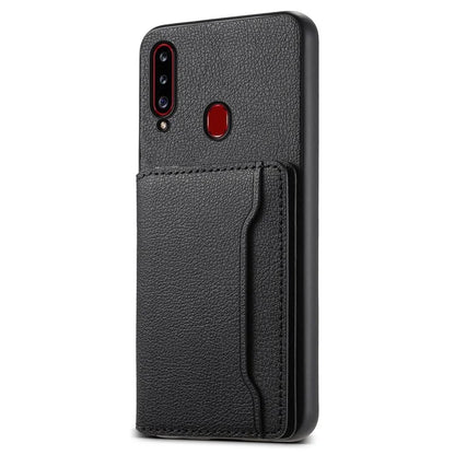 For Samsung Galaxy A20s Phone Case Card Slots Kickstand Phone Cover Calf Texture