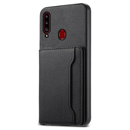For Samsung Galaxy A20s Phone Case Card Slots Kickstand Phone Cover Calf Texture