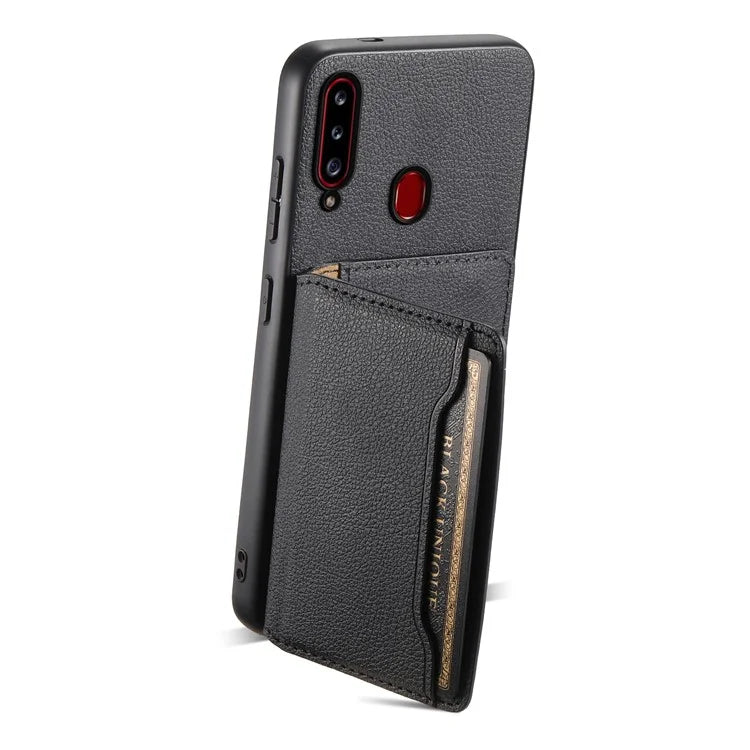 For Samsung Galaxy A20s Phone Case Card Slots Kickstand Phone Cover Calf Texture