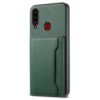 For Samsung Galaxy A20s Phone Case Card Slots Kickstand Phone Cover Calf Texture