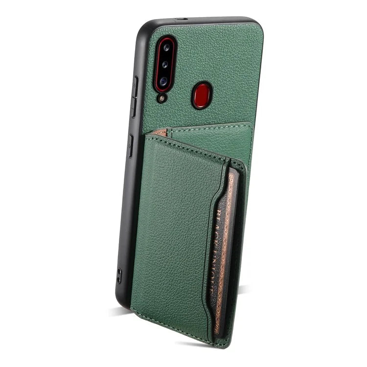 For Samsung Galaxy A20s Phone Case Card Slots Kickstand Phone Cover Calf Texture